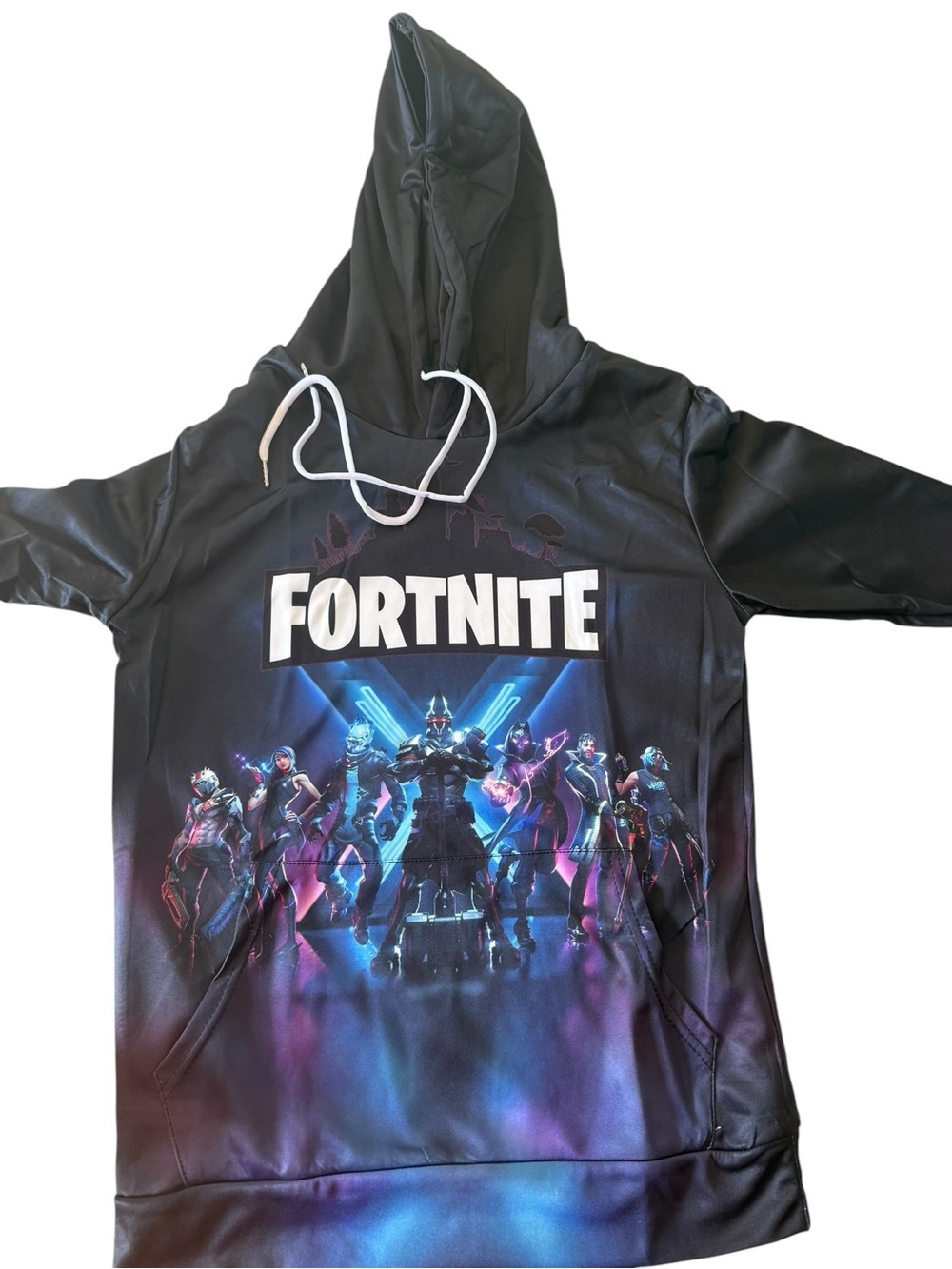 Fortnite Youth Small 3D Print Hoodie Black Boys Girls NIP